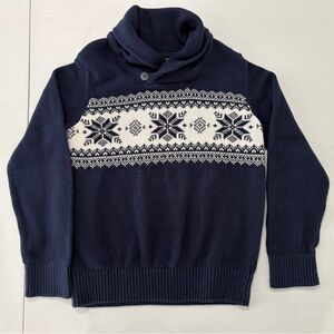 Place Navy and White Turtleneck Sweater